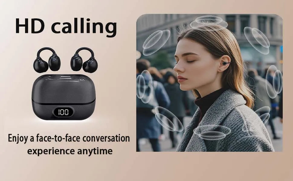 Auriculares con traducción AI en tiempo Real, auriculares con traductor de 144 idiomas, Bluetooth inalámbrico de oreja abierta 40H, auriculares con traducción