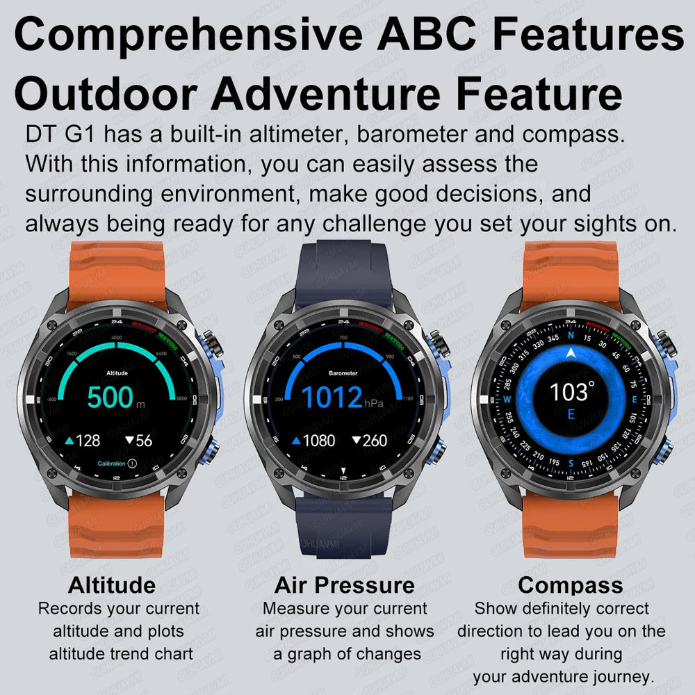 Nuevo reloj inteligente AMOLED con reproductor de vídeo con memoria de 4GB con GPS, mapas sin conexión, reloj inteligente deportivo militar para hombres, pulsera impermeable para nadar de 30m
