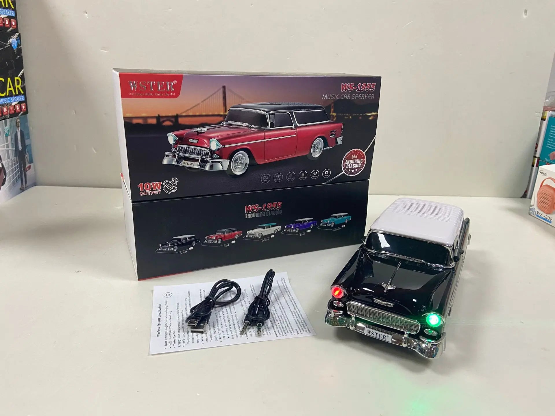 Altavoz Bluetooth WSTER WS-1955 Retro Sedan-MovilExpressShop