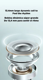 HTC NE19 auriculares Bluetooth IA OWS auriculares inalámbricos deportivos con micrófono potentes graves IA traductor auriculares impermeables de larga duración-MovilExpressShop