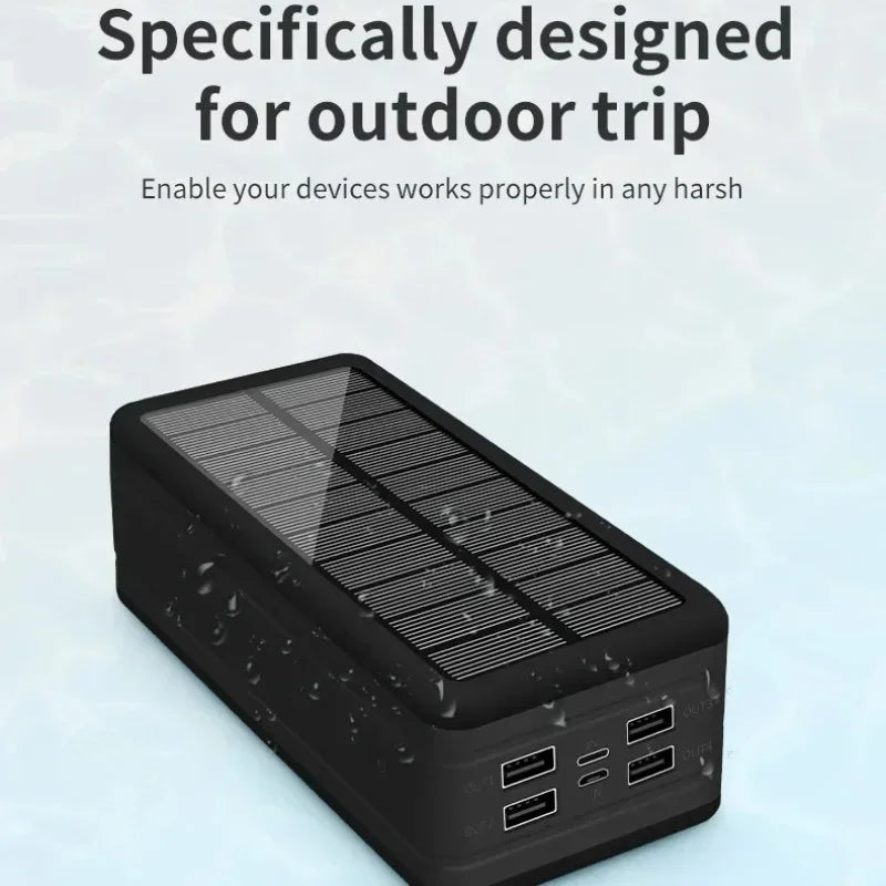 Banco de energía Solar de 100000mAh y 120W, batería externa USB de gran capacidad para teléfono móvil, carga inalámbrica rápida, accesorio para teléfono móvil-MovilExpressShop
