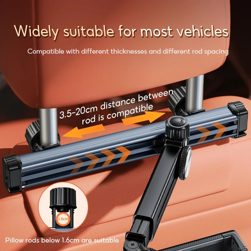 Soporte para tableta Hipacool para reposacabezas de coche, soporte ajustable para teléfono de coche, asiento trasero con gancho oculto para teléfono de 4,7-13 ", iPad 360 ° Ruirar