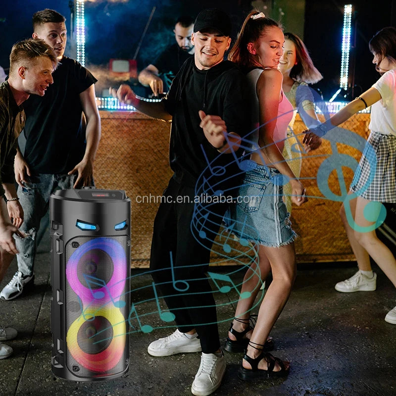 Altavoz Bluetooth portátil de baile cuadrado grande, columna de barra de sonido con luz LED colorida, caja de sonido KTV, Subwoofer Inalámbrico, Boombox de alta fidelidad-MovilExpressShop