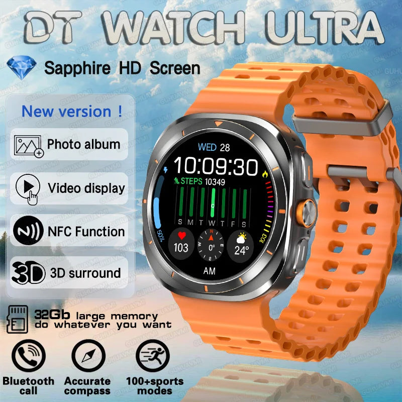 2025 nuevo reloj DT 7 Ultra reloj inteligente hombres 32GB memoria vídeo GPS NFC 47mm AMOLED Fitness rastreador deportivo salud relojes inteligentes mujeres