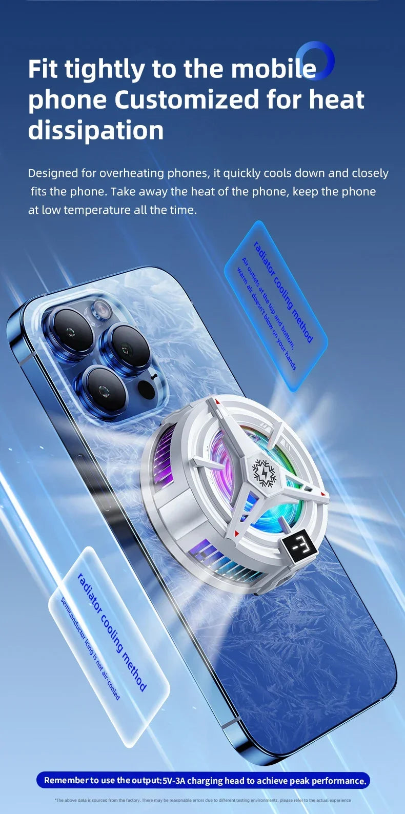 Nuevo TL07 Semiconductor móvil magnético/clip trasero PUBG enfriador 5V/3A ventilador de refrigeración por congelación radiador con pantalla Digital de temperatura-MovilExpressShop