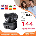 Auriculares con traducción AI en tiempo Real, auriculares con traductor de 144 idiomas, Bluetooth inalámbrico de oreja abierta 40H, auriculares con traducción