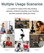 Kit de blogging para teléfono inteligente AY49, con trípode, soporte para teléfono, Mini micrófono, luz de relleno LED, arrancador para TikTok, transmisión en vivo, vídeo, YouTub-MovilExpressShop