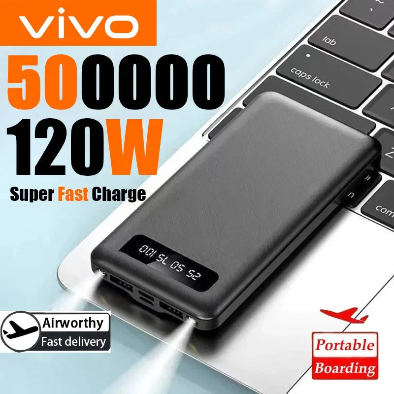 VIVO 200000mAh 120W banco de energía batería de carga súper rápida pantalla Digital de alta capacidad banco de energía para iPhone Samsung Huawei-MovilExpressShop