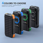 Banco de energía Solar con manivela, 20000mAh, inalámbrico magnético, 22,5 W, carga rápida, con luz para iWatch, iPhone 16, Samsung-MovilExpressShop