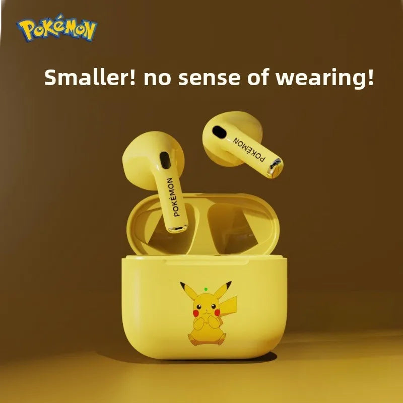 Pokemon Pikachu 5,0 inalámbrico Bluetooth deportes reducción de ruido auriculares táctiles con micrófono estuche de carga auriculares manos libres lindo-MovilExpressShop