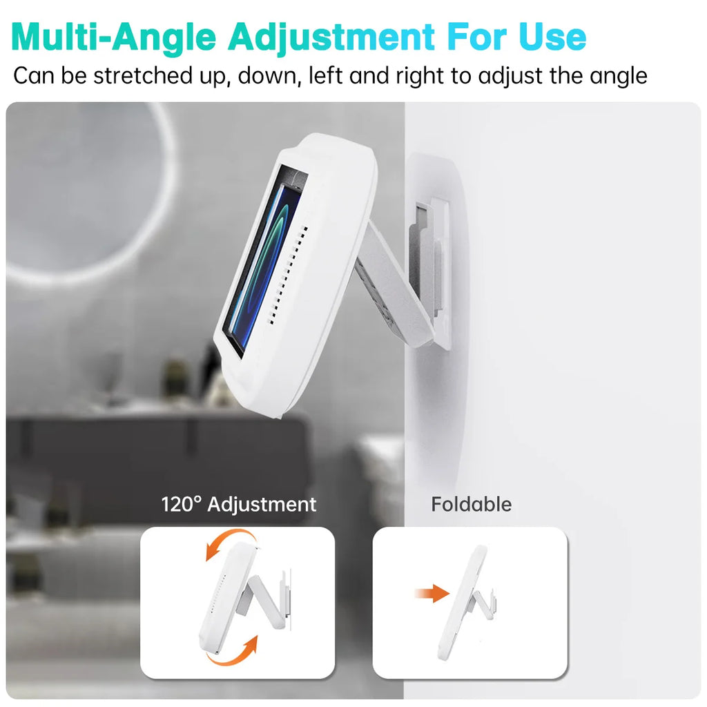 Soporte para teléfono de ducha mejorado, resistente al agua con orificio para altavoz, soporte para teléfono de ducha Screentouch, funda para baño, bañera, cocina-MovilExpressShop