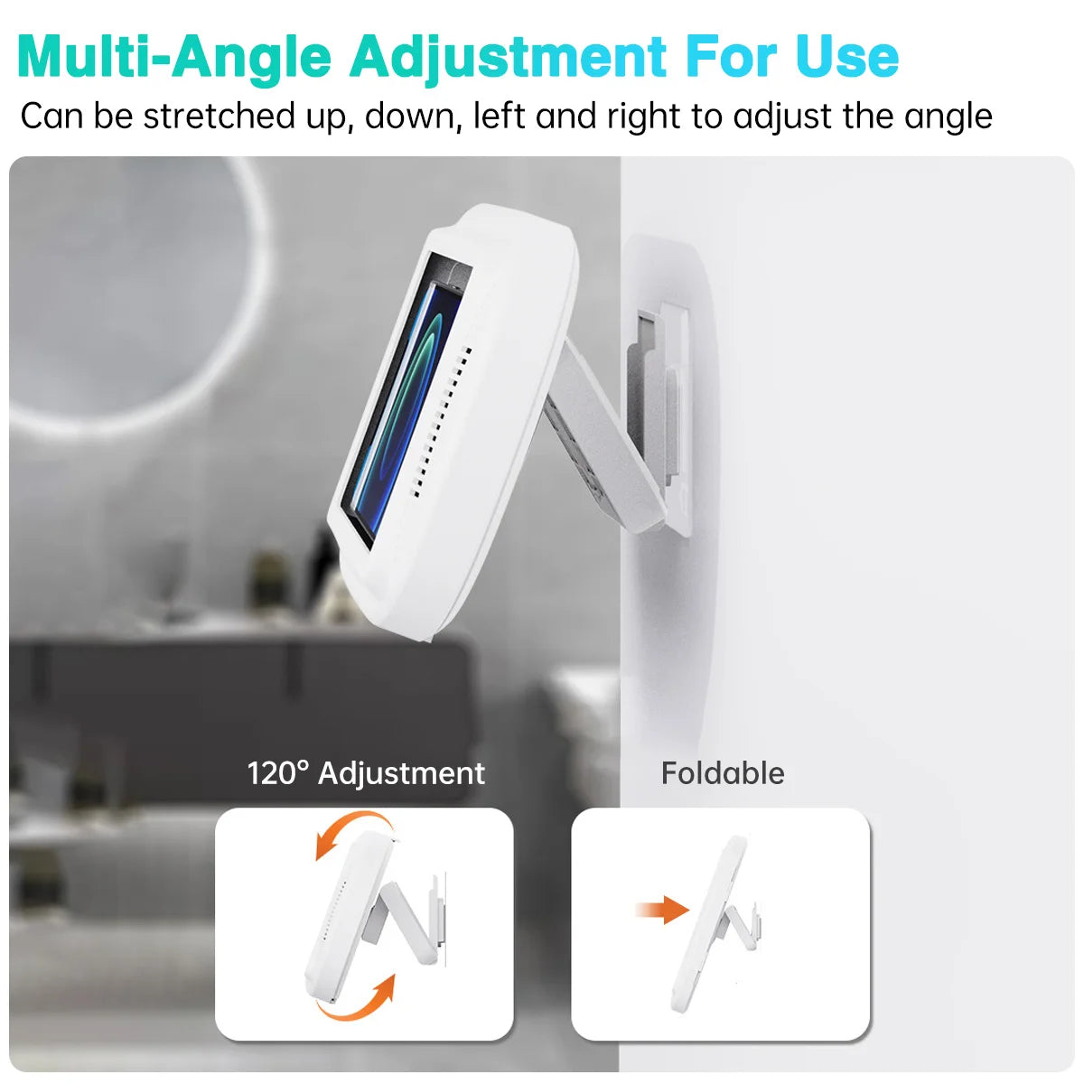 Soporte para teléfono de ducha mejorado, resistente al agua con orificio para altavoz, soporte para teléfono de ducha Screentouch, funda para baño, bañera, cocina-MovilExpressShop