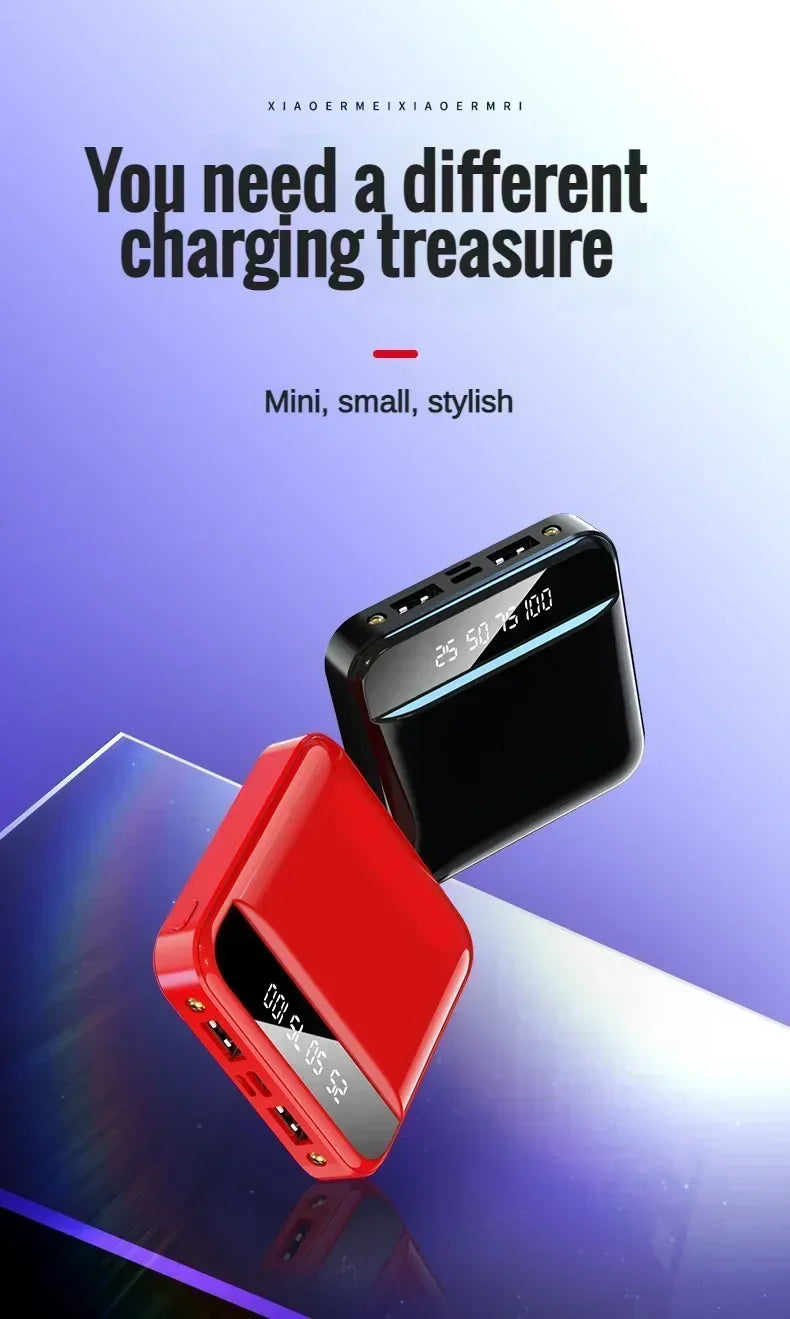 Xiaomi-Mini banco de energía de gran capacidad, 30000mah, carga súper rápida, Cable incorporado, batería externa portátil para Samsung y iPhone-MovilExpressShop