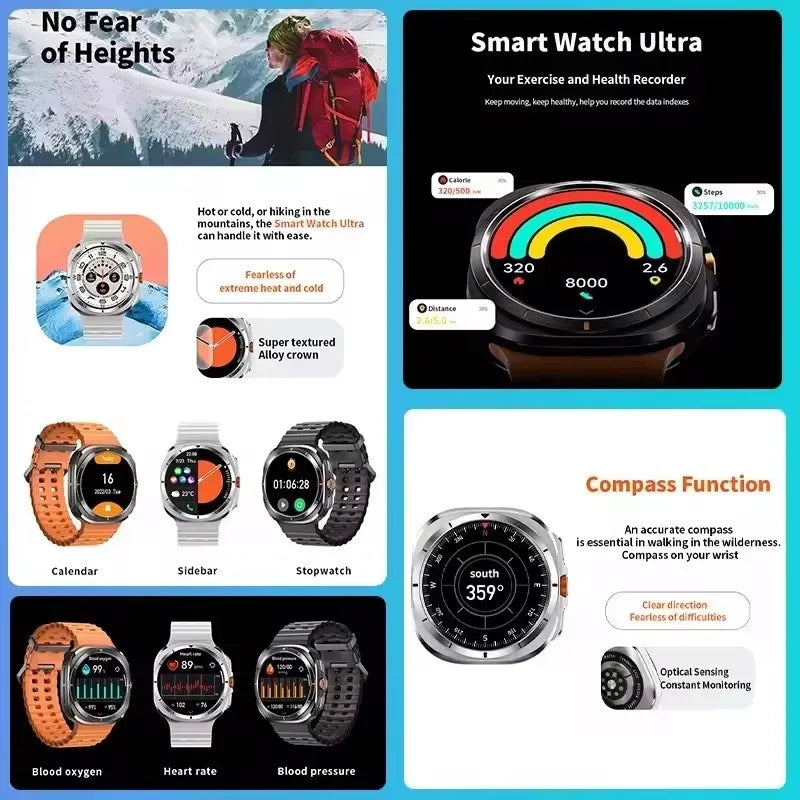2025 nuevo reloj DT 7 Ultra reloj inteligente hombres 32GB memoria vídeo GPS NFC 47mm AMOLED Fitness rastreador deportivo salud relojes inteligentes mujeres