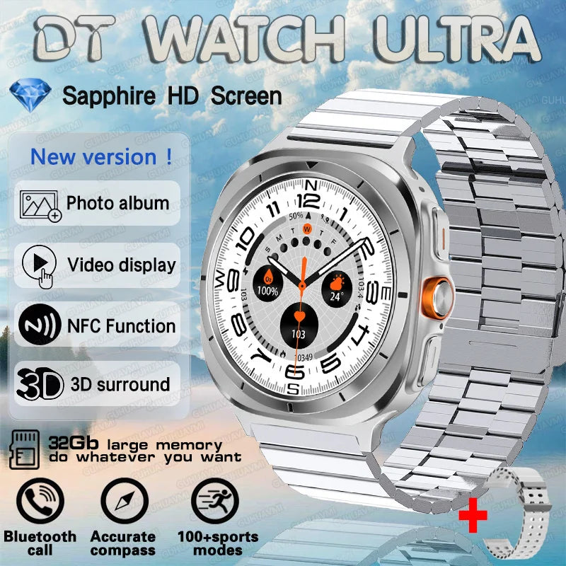 2025 nuevo reloj DT 7 Ultra reloj inteligente hombres 32GB memoria vídeo GPS NFC 47mm AMOLED Fitness rastreador deportivo salud relojes inteligentes mujeres