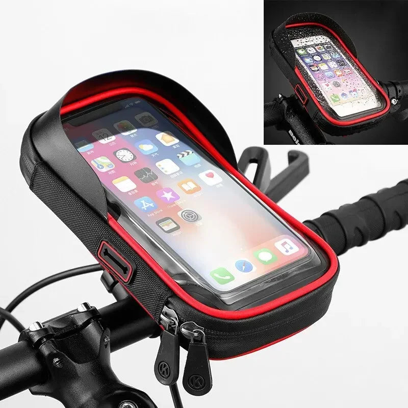 Soporte de teléfono impermeable para bicicleta, bolsa de montaje en manillar de motocicleta, funda para Scooter de 6,4 pulgadas