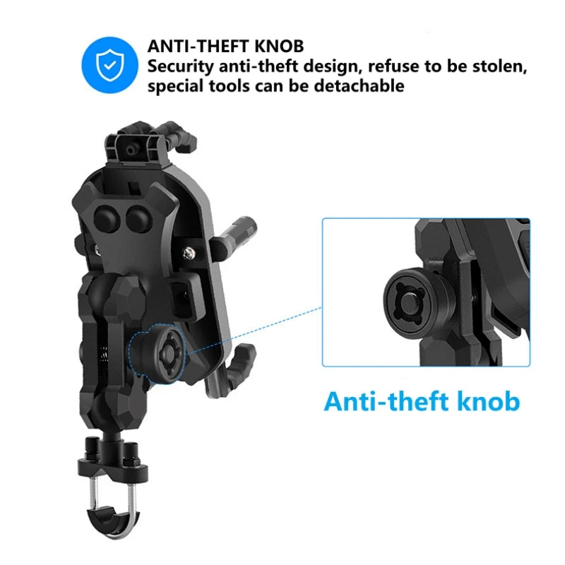 Soporte de teléfono para motocicleta, base de teléfono para GPS, soporte para Moto, manillar de teléfono móvil y montaje de espejo retrovisor para teléfono de 4-7 pulgadas