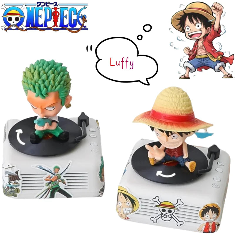 One Piece Monkey D. Luffy Roronoa Zoro Bluetooth sonido creativo de alto valor dibujos animados edición Q personaje CD tocadiscos regalo para niño-MovilExpressShop
