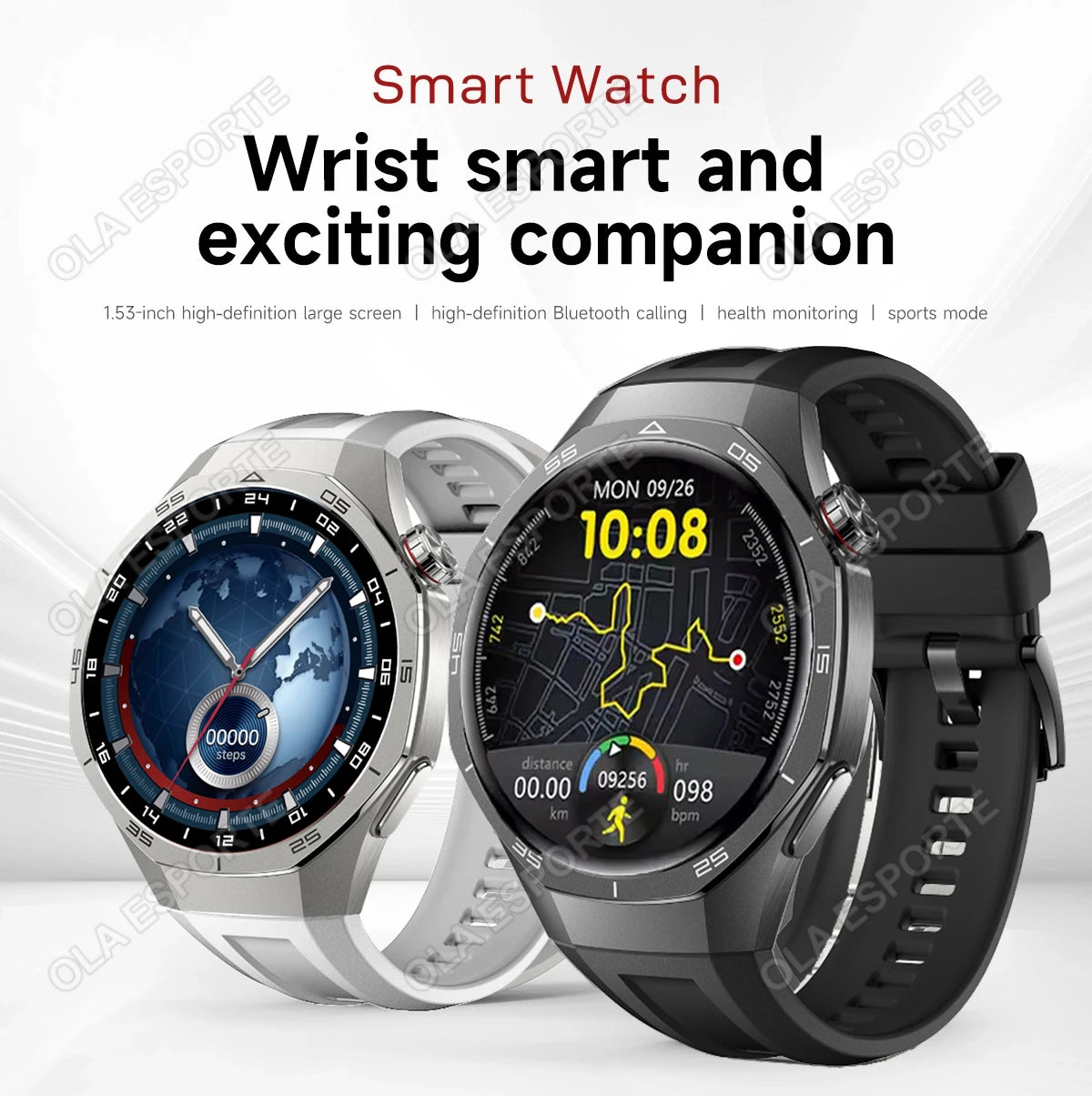 Reloj inteligente GT5 Pro, reloj deportivo GPS para hombres y mujeres, pantalla táctil AMOLED, llamadas telefónicas Bluetooth, reloj inteligente de pulsera resistente al agua para Fitness