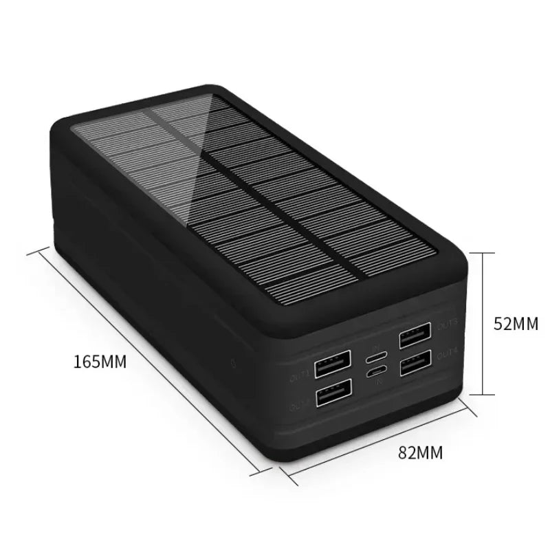 Banco de energía Solar de 100000mAh y 120W, batería externa USB de gran capacidad para teléfono móvil, carga inalámbrica rápida, accesorio para teléfono móvil-MovilExpressShop
