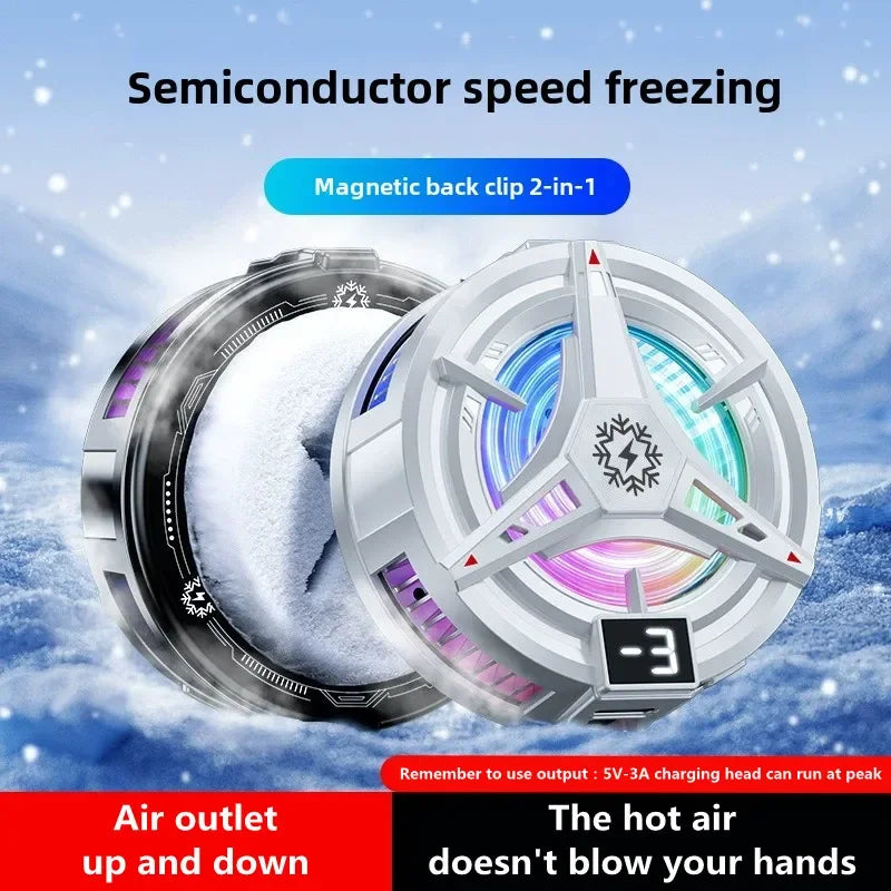 Nuevo TL07 Semiconductor móvil magnético/clip trasero PUBG enfriador 5V/3A ventilador de refrigeración por congelación radiador con pantalla Digital de temperatura-MovilExpressShop