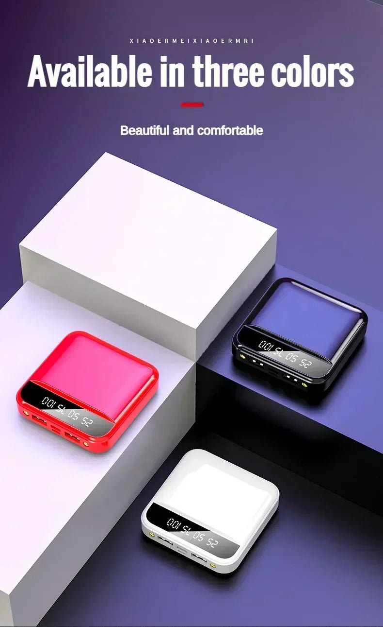 Xiaomi-Mini banco de energía de gran capacidad, 30000mah, carga súper rápida, Cable incorporado, batería externa portátil para Samsung y iPhone-MovilExpressShop