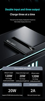 Xiaomi 500000mAh PowerBank de alta capacidad 120W carga súper rápida batería externa portátil Powerbank para Iphone Samsung Huawei