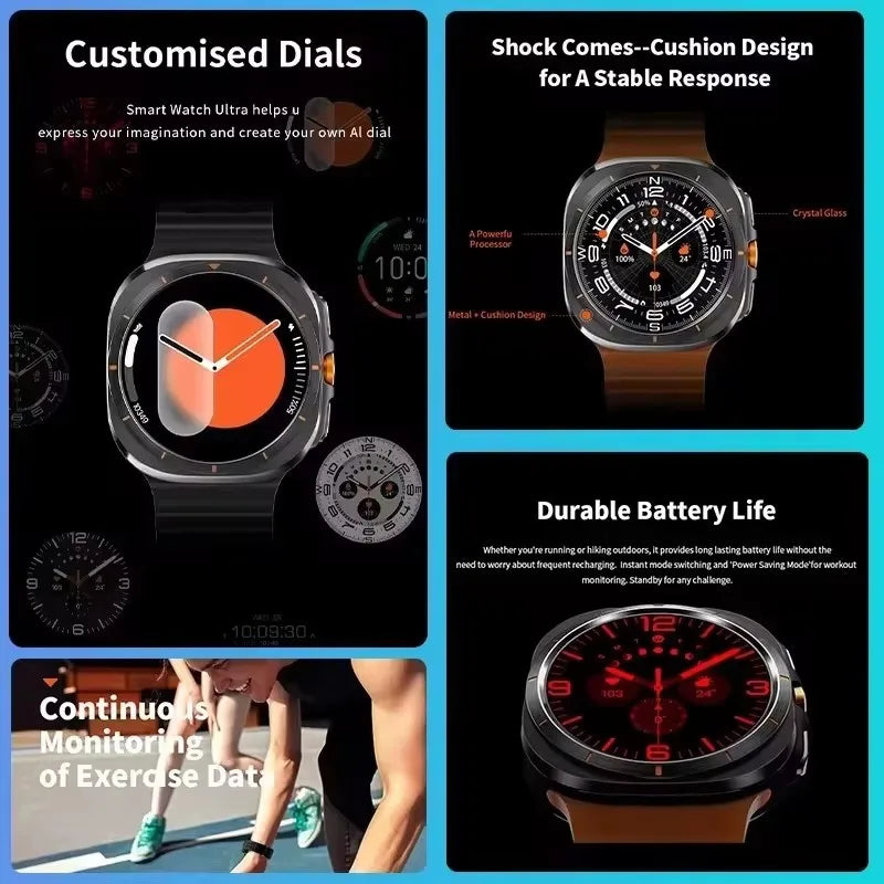 2025 nuevo reloj DT 7 Ultra reloj inteligente hombres 32GB memoria vídeo GPS NFC 47mm AMOLED Fitness rastreador deportivo salud relojes inteligentes mujeres