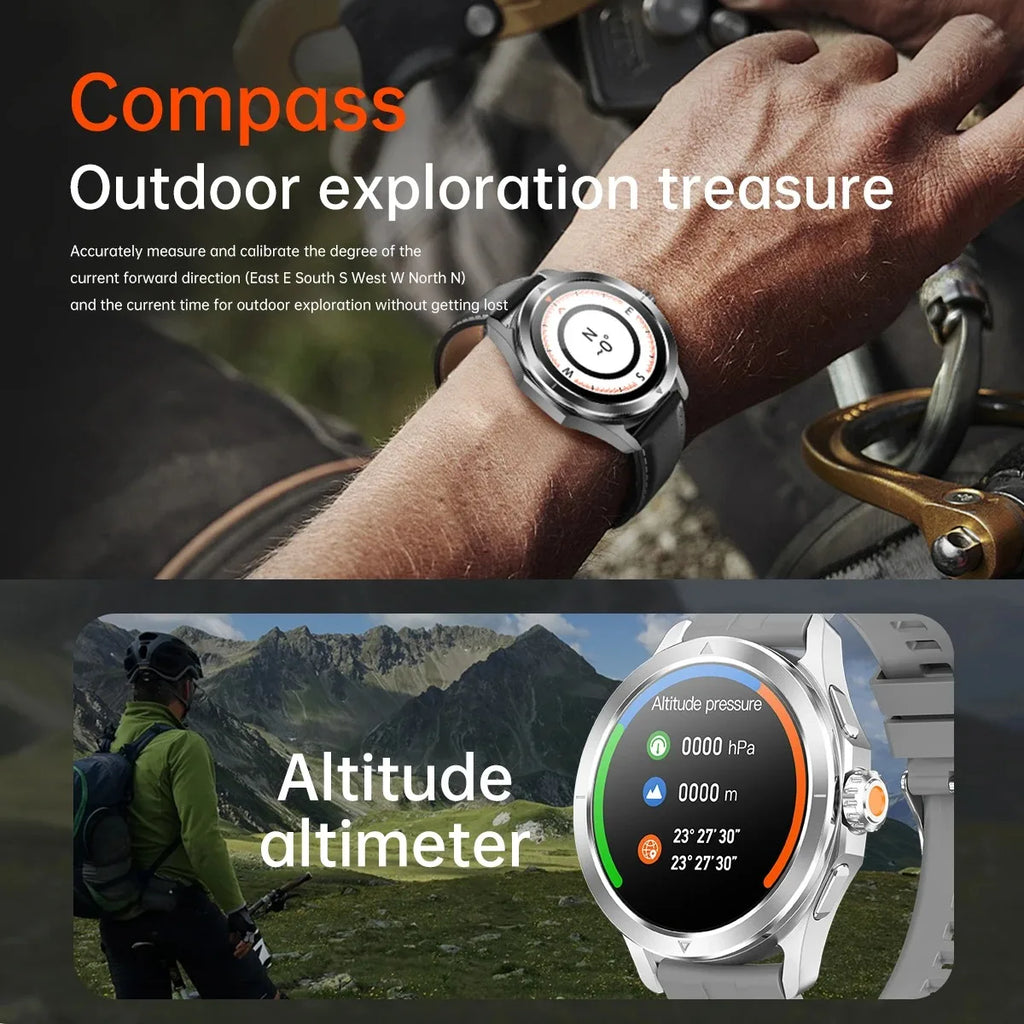 Nuevo para Xiaomi S4 Ultra deportes al aire libre reloj inteligente hombres 1,53 pulgadas AMOLED NFC GPS brújula ritmo cardíaco impermeable BT llamada Smartwatch