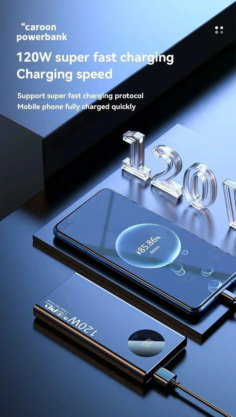 ONEPLUS 120W 200000mAh banco de energía de alta capacidad carga súper rápida cargador de batería portátil para iPhone Samsung Huawei-MovilExpressShop