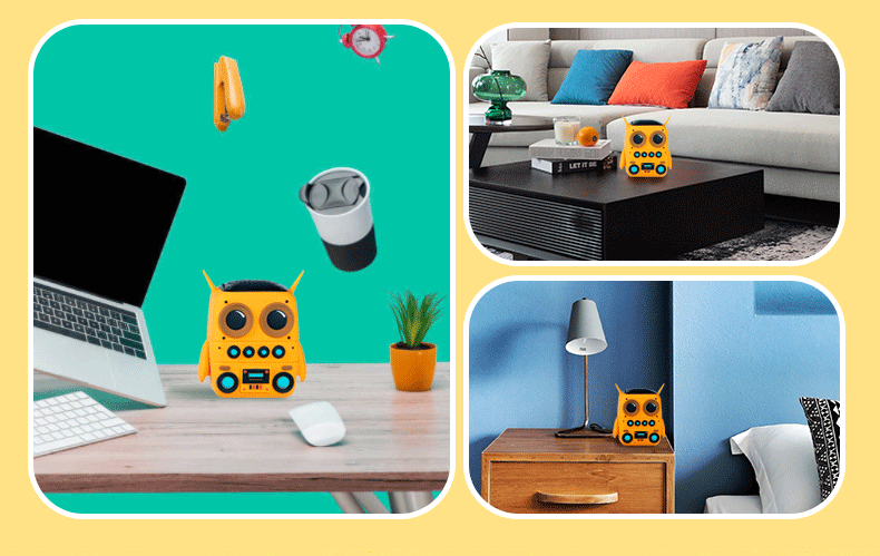 Buho Altavoz Bluetooth inalámbrico TK-200, minialtavoces portátiles impermeables IP65, compatible con tarjeta de memoria, estéreo HiFi, altavoces de graves pesados-MovilExpressShop