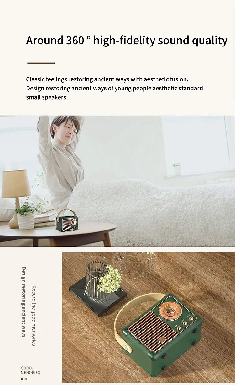HM11 Altavoz portátil Bluetooth estilo retro con asa-MovilExpressShop