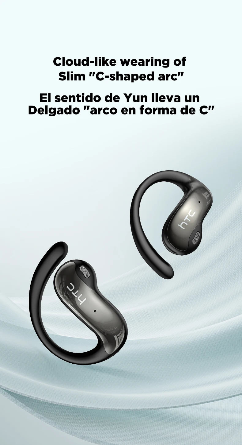 HTC NE19 auriculares Bluetooth IA OWS auriculares inalámbricos deportivos con micrófono potentes graves IA traductor auriculares impermeables de larga duración-MovilExpressShop