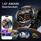 Smartwatch IP67 rastreador de ejercicios impermeable con más de 150 deportes monitoreo del sueño carga inalámbrica     Reloj AMOLED