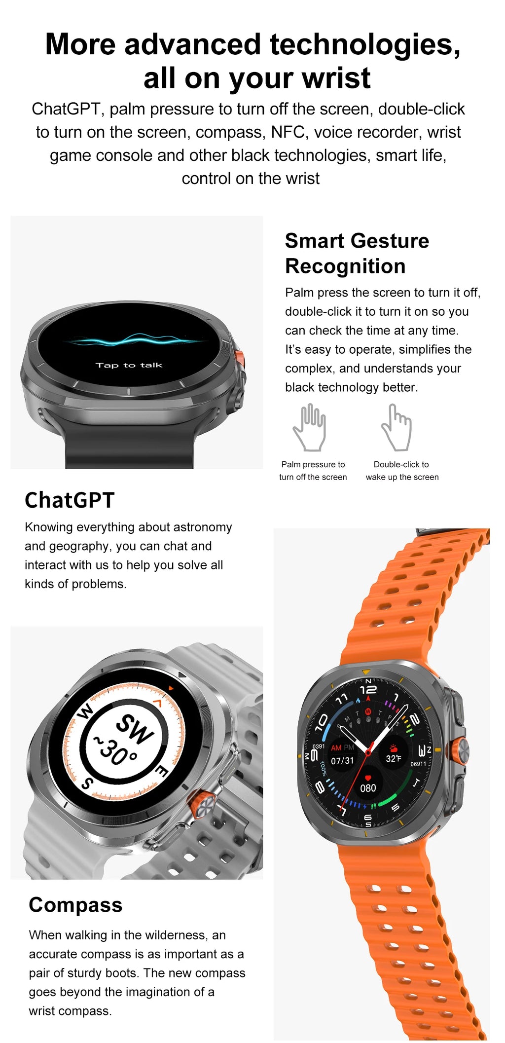 2025 nuevo reloj DT 7 Ultra reloj inteligente hombres 32GB memoria vídeo GPS NFC 47mm AMOLED Fitness rastreador deportivo salud relojes inteligentes mujeres
