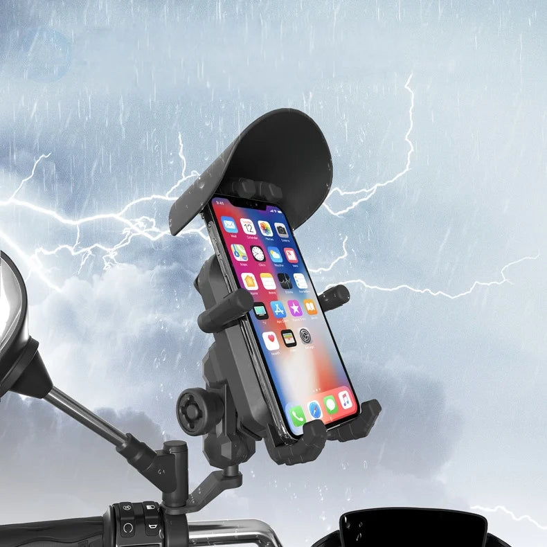 Soporte de teléfono para motocicleta, base de teléfono para GPS, soporte para Moto, manillar de teléfono móvil y montaje de espejo retrovisor para teléfono de 4-7 pulgadas