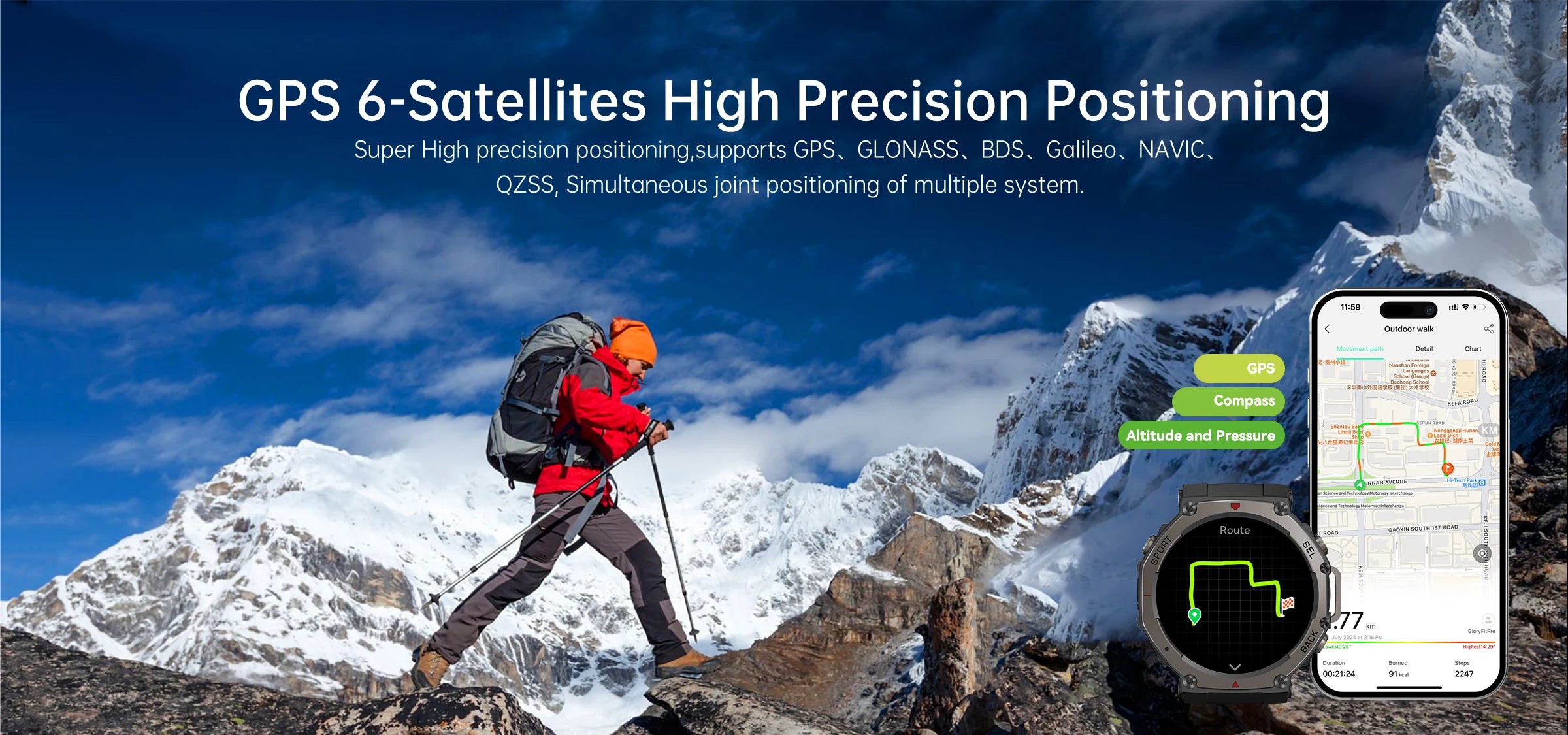 2025 nuevo reloj inteligente militar con llamada Bluetooth, brújula GPS integrada, altímetro barométrico, relojes inteligentes deportivos impermeables 10ATM para hombres