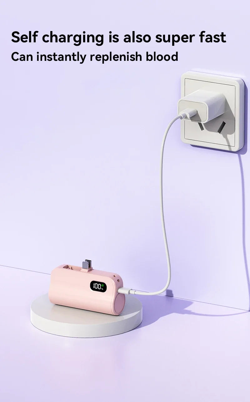 Mini cápsula 50000mAh banco de energía de alta capacidad batería externa de carga rápida inalámbrica portátil para iPhone Huawei Samsung