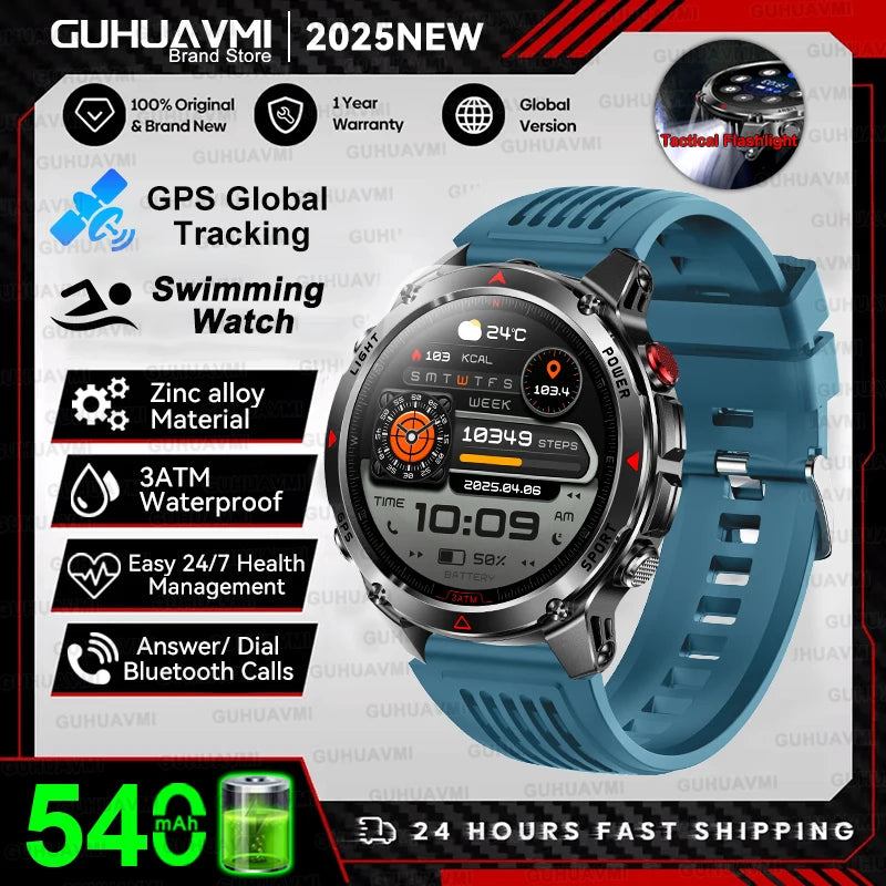GUHUAVMI 2025 – Smartwatch Deportivo Grado Militar-MovilExpressShop