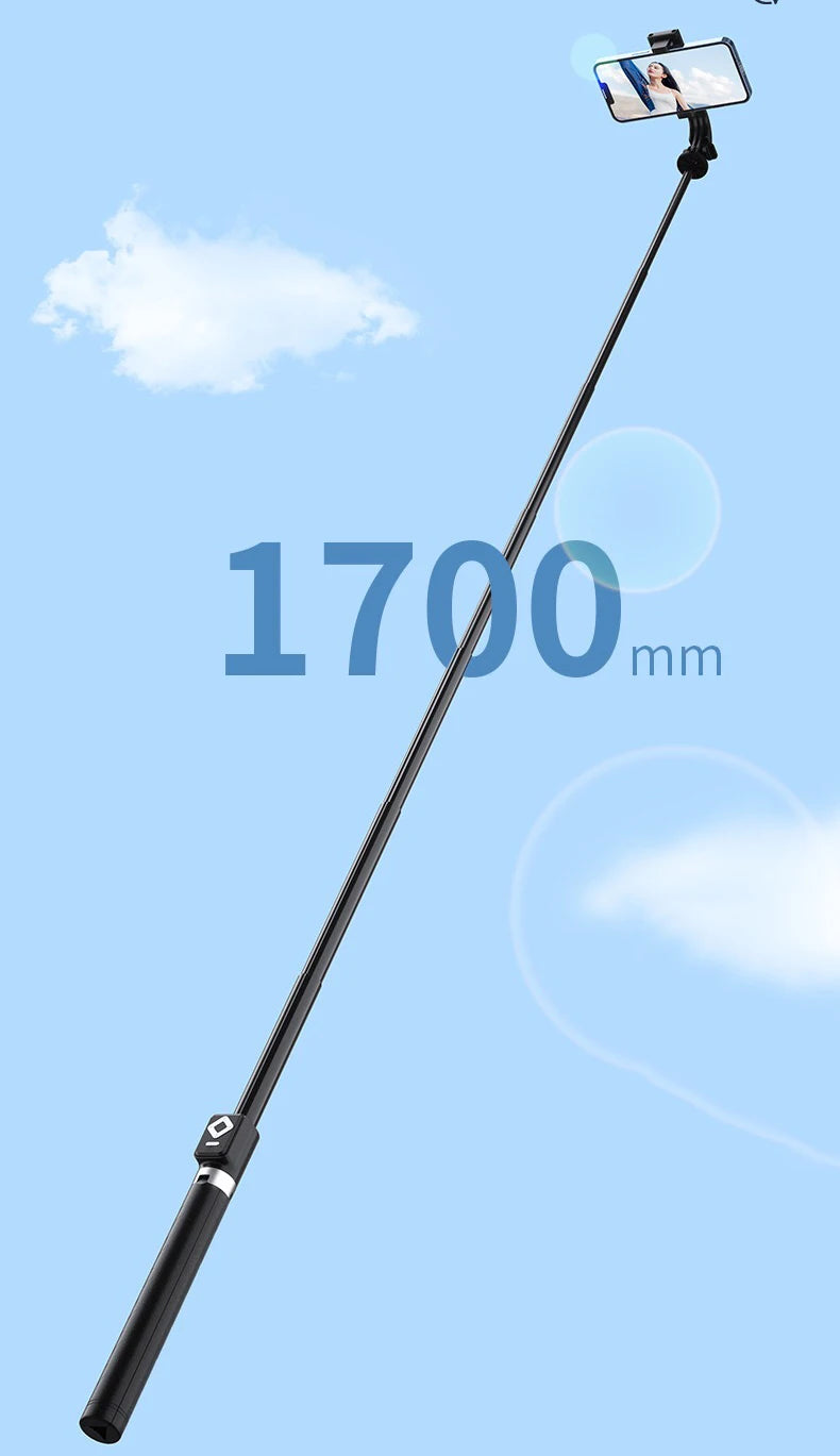 Trípode extensible en vivo de 1,7 m, soporte para palo de Selfie, anillo LED, soporte de espejo de doble luz, soporte para teléfono 4 en 1 para iPhone X 8 11 Android-MovilExpressShop