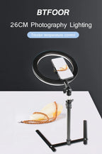 26CM fotografía iluminación teléfono Ringlight trípode soporte foto Led Selfie relleno anillo luz lámpara para vídeo Youtube Live COOK-MovilExpressShop