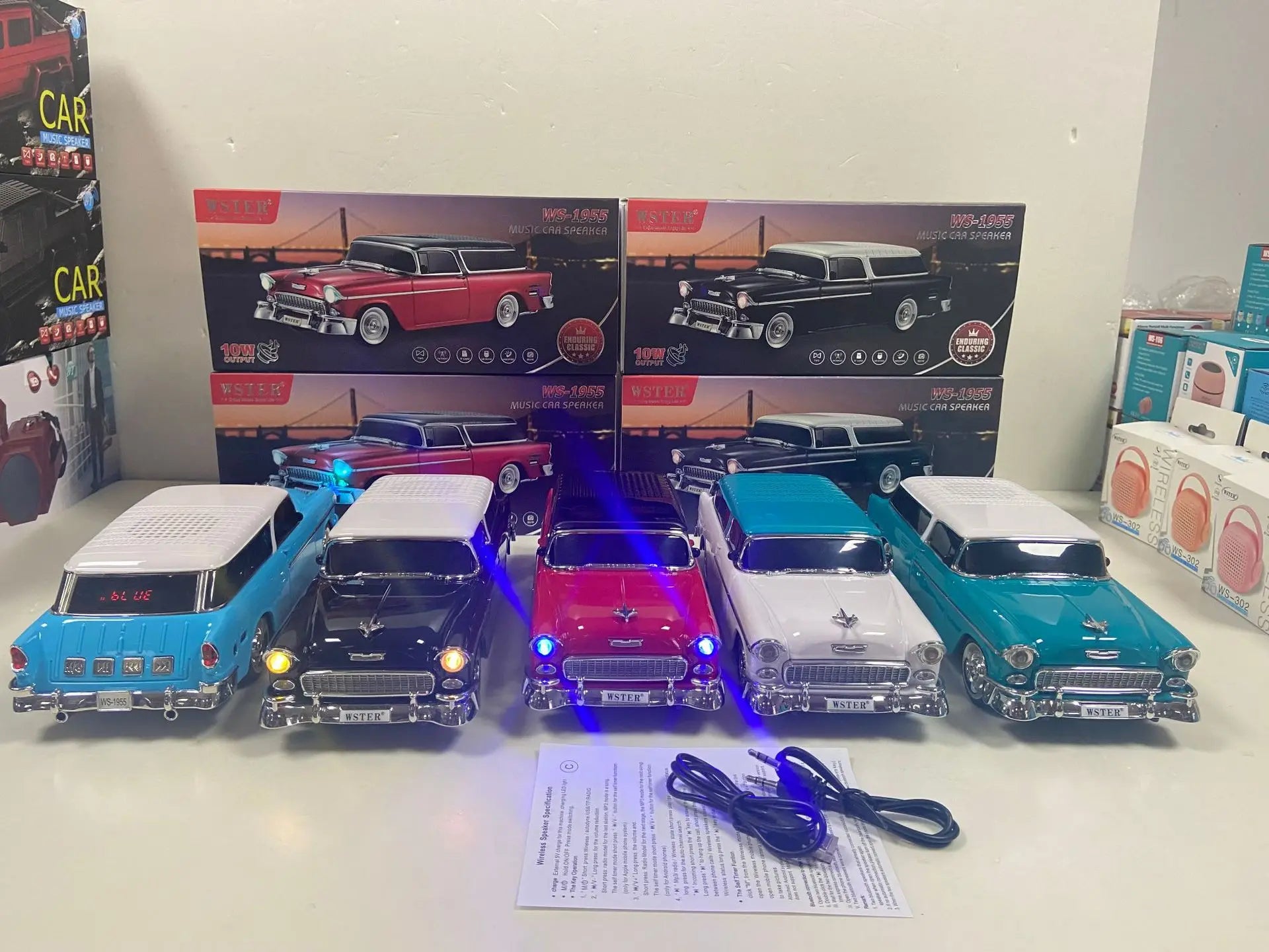 Altavoz Bluetooth WSTER WS-1955 Retro Sedan-MovilExpressShop