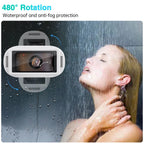 Soporte para teléfono de ducha mejorado, resistente al agua con orificio para altavoz, soporte para teléfono de ducha Screentouch, funda para baño, bañera, cocina-MovilExpressShop