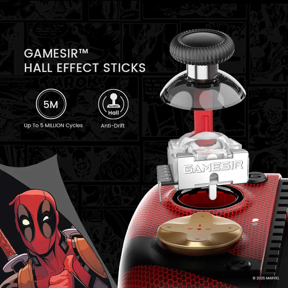 Controlador de juegos móvil GameSir X3 Pro DeadPool Edition para iPhone 15 y Android tipo C Gamepad con palos de efecto Hall