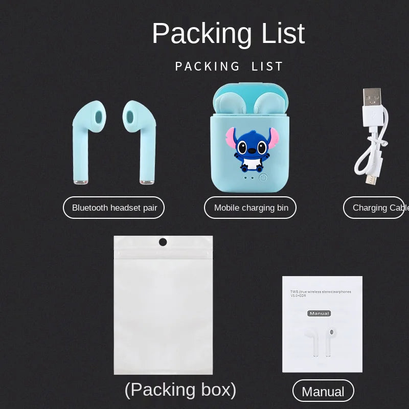 Disney-auriculares inalámbricos Stitzer TWS i7 Mini 2, cascos con Bluetooth 5,0, micrófono, estuche de carga, manos libres, novedad-MovilExpressShop