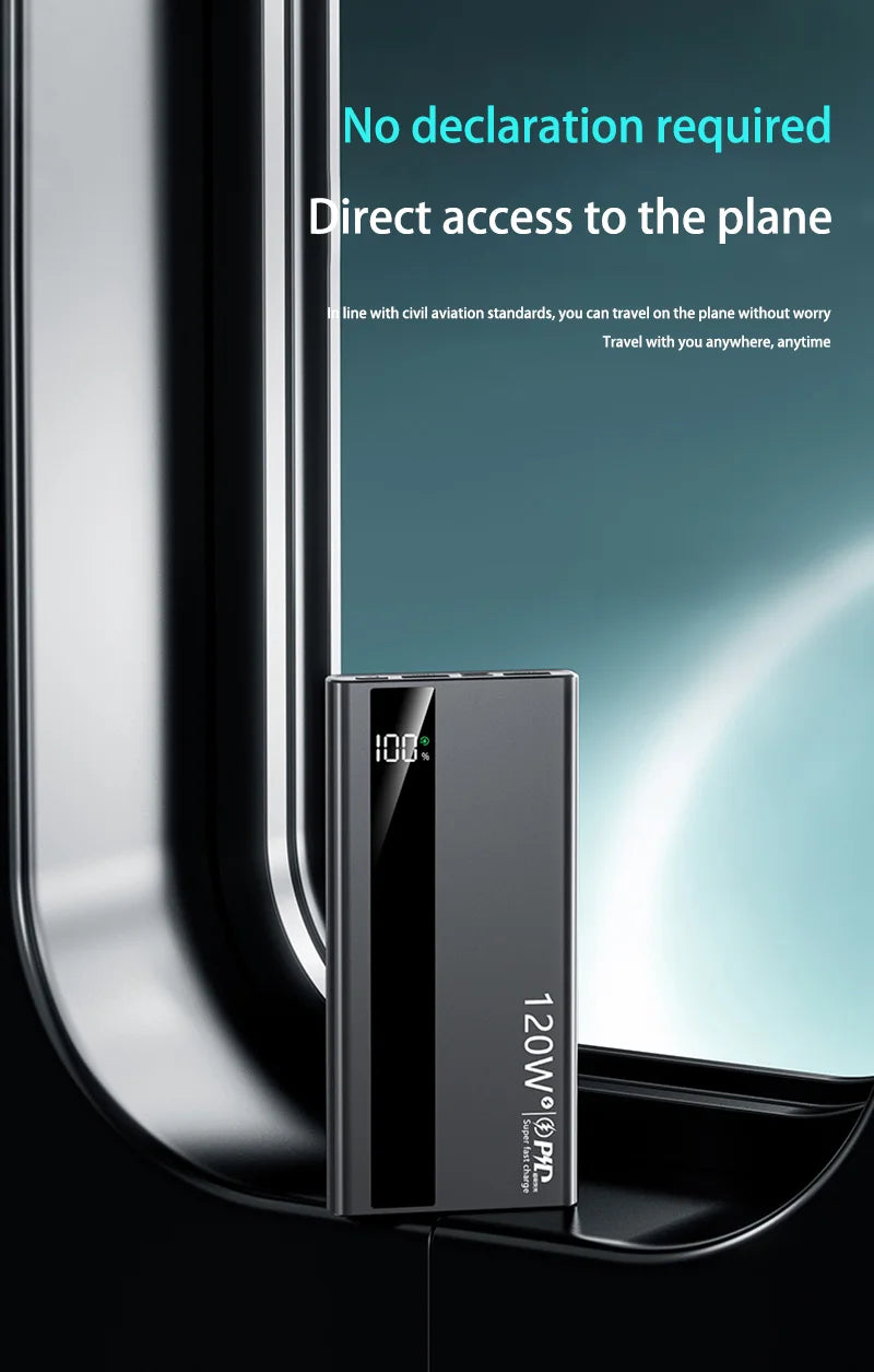 Xiaomi 500000mAh PowerBank de alta capacidad 120W carga súper rápida batería externa portátil Powerbank para Iphone Samsung Huawei