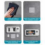 Soporte para teléfono de ducha con Altavoz Bluetooth IPX4, resistente al agua, antiniebla, pantalla táctil, soporte para teléfono de montaje en pared para ducha y baño 
 ?-MovilExpressShop