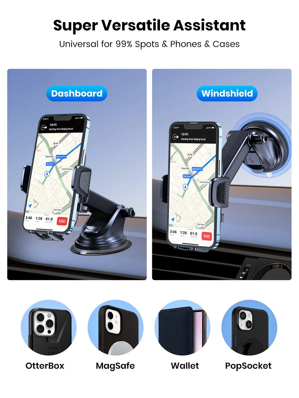 Soporte de teléfono para coche TOPK, soporte de gravedad para iPhone, Xiaomi, Samsung, soporte móvil para salpicadero, parabrisas, ventilación de aire, soporte para teléfono