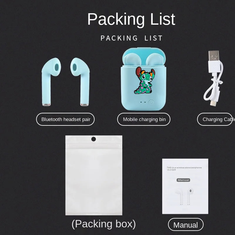 Disney-auriculares inalámbricos Stitzer TWS i7 Mini 2, cascos con Bluetooth 5,0, micrófono, estuche de carga, manos libres, novedad-MovilExpressShop