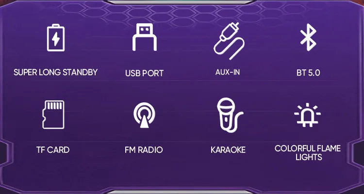 Altavoz Bluetooth portátil de baile cuadrado grande, columna de barra de sonido con luz LED colorida, caja de sonido KTV, Subwoofer Inalámbrico, Boombox de alta fidelidad-MovilExpressShop